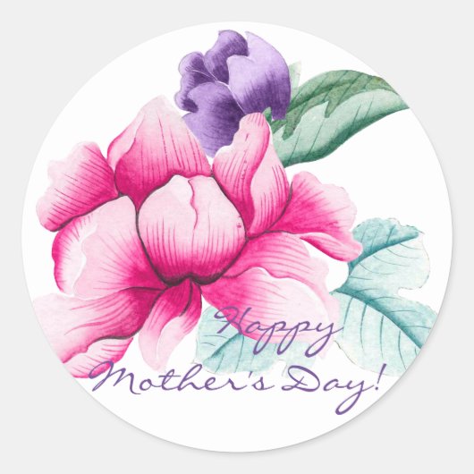 Boho Chic Flowers | Happy Moederdag Stickers (Voorkant)