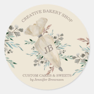 Boho Chic Food Maker, monogramma Ronde Sticker