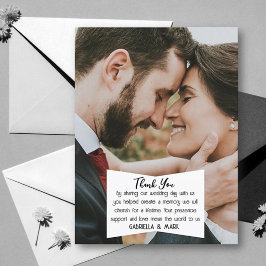 Boho chic! Foto trouwkaart bedankt  Briefkaart