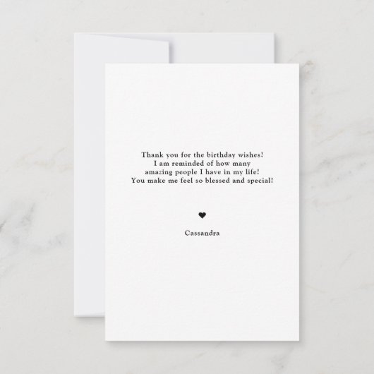 Boho Chic Foto Verjaardag Bedankt (Achterkant)