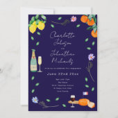 Boho Chic French Wine and Cheese Engagement Party Kaart (Voorkant)