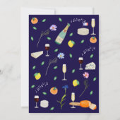 Boho Chic French Wine and Cheese Engagement Party Kaart (Achterkant)
