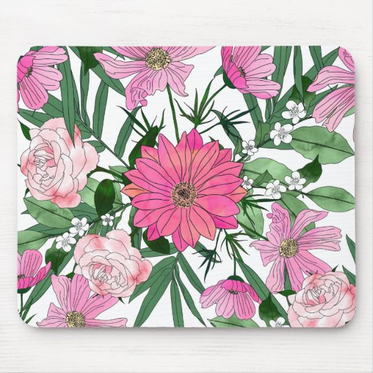 Boho chic garden floral design muismat (Voorkant)