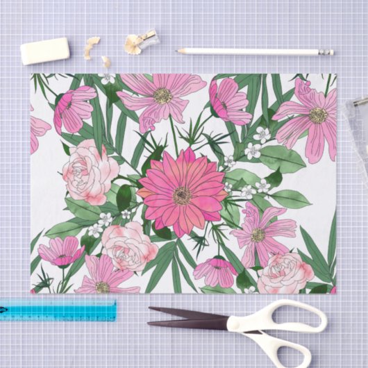 Boho chic garden floral design tissuepapier (Craft)