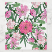 Boho chic garden floral design wijn etiket (Enkel label)