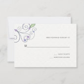 BOHO Chic Garden Wedding Paarse RSVP (Voorkant)