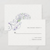 BOHO Chic Garden Wedding Paarse RSVP Kaartje (Voorkant / Achterkant)
