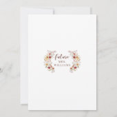 Boho Chic Gedroogde Bloemen Herfst Bruidsfeest Kaart (Achterkant)