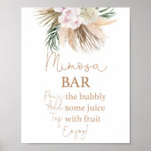 Boho chic Gedroogde palmen Mimosa Bar bord Poster (Voorkant)