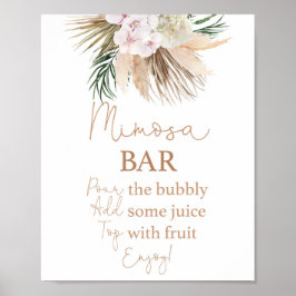 Boho chic Gedroogde palmen Mimosa Bar bord Poster