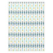 Boho Chic Geel Blauw Pijlen Tafeldeksel Tafelkleed (Voorkant)