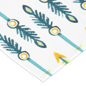 Boho Chic Geel Blauw waterverf Pijlen Korte Tafelloper (Hoek)