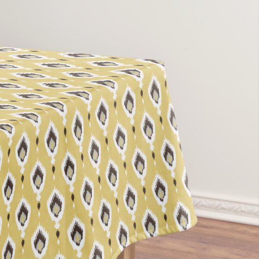 Boho chic geel ikat stamlandsjabloon monogram tafelkleed (Voorbeeld)