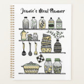 Boho-chic Geel Keuken Decor Gezond Maaltijd Planner (Voorkant)