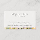 Boho Chic Geel Oker Geschilderd Bloemen Loyaliteit Visitekaartje (Achterkant)