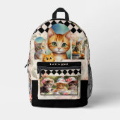 Boho Chic Gekte Kat Vrouw Bedrukte Rugzak (Voorkant)