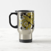 Boho chic gele ikat stamlijnpatroon monogram reisbeker (Links)