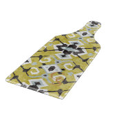 Boho chic gele ikat stamlijnpatroon monogram snijplank (Hoek)