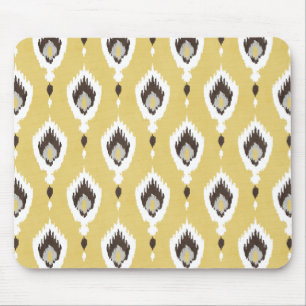 Boho chic gele ikat stammesjabloon monogram muismat