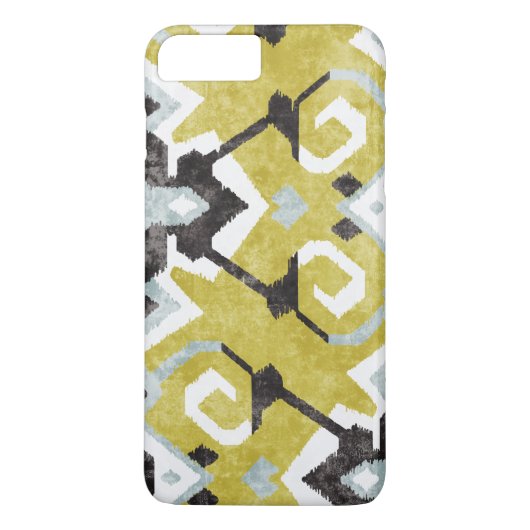Boho chic gele ikat stammespatroon monogram Case-Mate iPhone case (Achterkant)