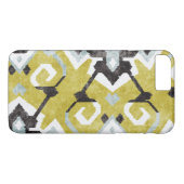 Boho chic gele ikat stammespatroon monogram Case-Mate iPhone case (Achterkant (Horizontaal))