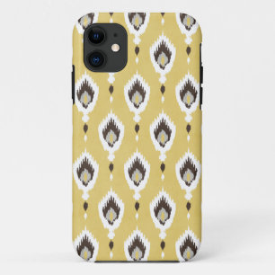 Boho chic gele ikat stammespatroon monogram Case-Mate iPhone case