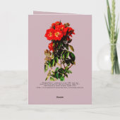 Boho Chic Gelukkige Verjaardag Rode Rozen Boeket M Kaart (Achterkant)