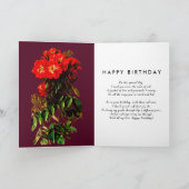 Boho Chic Gelukkige Verjaardag Rode Rozen Bourgond Kaart (Binnen)