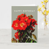 Boho Chic Gelukkige Verjaardag Rode Rozen Sage Gro Kaart (Gele Bloem)