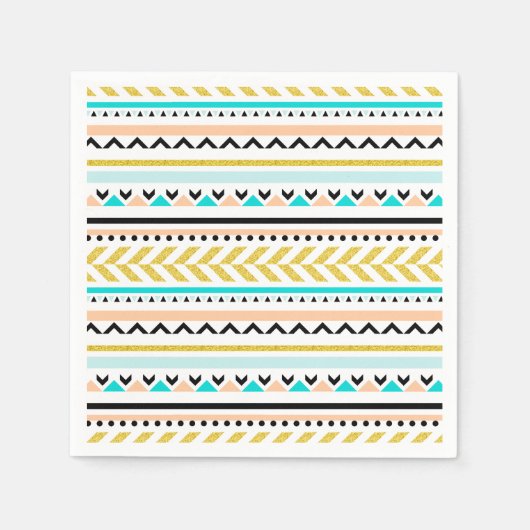 Boho Chic Geometric Aztec Geïnspireerd Patroon Servetten (Voorkant)