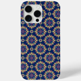 Boho Chic geometrisch bloemenpatroon iPhone 15 Pro Max Hoesje