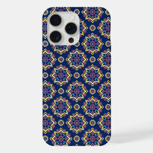 Boho Chic geometrisch bloemenpatroon iPhone 15 Pro Max Case