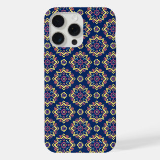 Boho Chic geometrisch bloemenpatroon iPhone 15 Pro Max Case