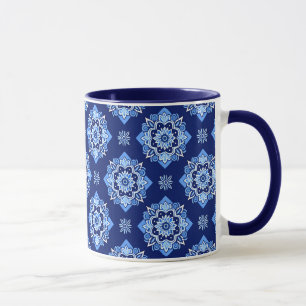 Boho Chic geometrisch bloemenpatroon Mok