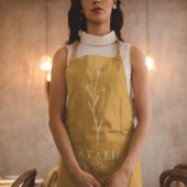 Boho Chic gepersonaliseerd monogram mosterd geel Schort