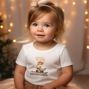 Boho Chic Giraffe Spreuk Kleine Avonturier Kinder Shirts