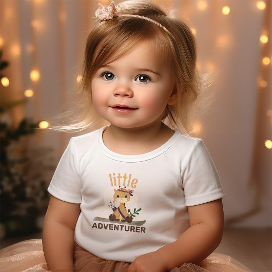 Boho Chic Giraffe Spreuk Kleine Avonturier Kinder Shirts