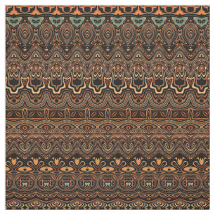 Boho Chic Gold Brown Pattern Stof