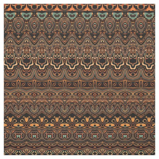 Boho Chic Gold Brown Pattern Stof (Swatch)
