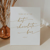 Boho Chic Gold en White Hot Chocolate Bar Reclamebord Met Voetstuk