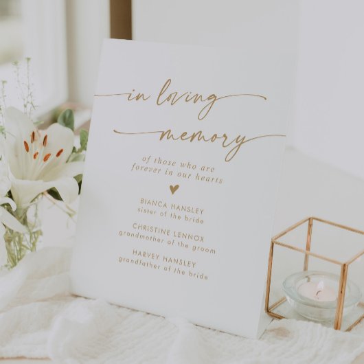 Boho Chic Gold en White Wedding in liefdevolle her Reclamebord Met Voetstuk