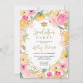 Boho chic Gold glitter bloemenfoto afstuderen Kaart