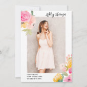 Boho chic Gold glitter bloemenfoto afstuderen Kaart