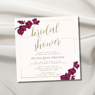 Boho Chic Gold Lijst Paarse Orchids Vrijgezellenfe Kaart
