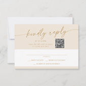 Boho Chic Gold Mail In en QR Code RSVP Kaartje (Voorkant)