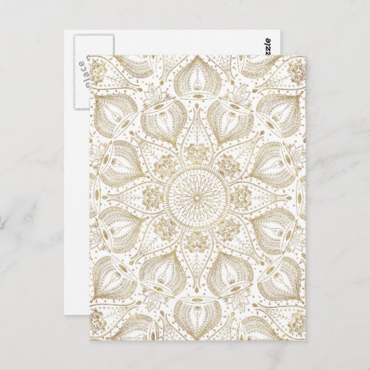 Boho Chic Gold mandala-ontwerp Briefkaart (Voorkant / Achterkant)