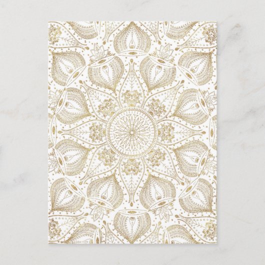 Boho Chic Gold mandala-ontwerp Briefkaart (Voorkant)