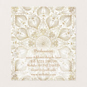 Boho Chic Gold mandala-ontwerp Visitekaartje (Binnenkant ongevouwen)