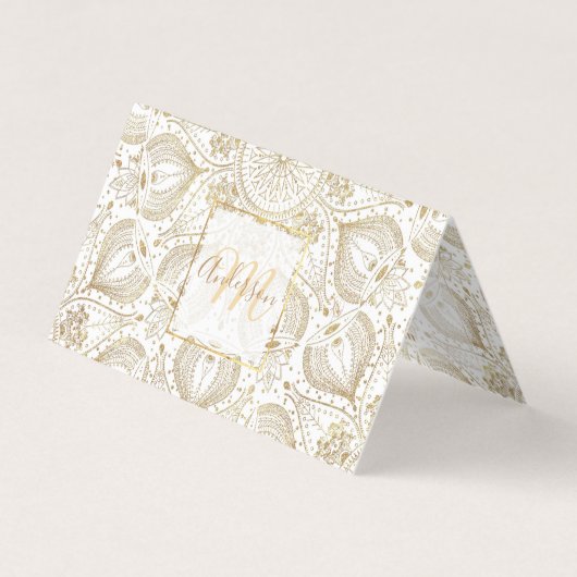 Boho Chic Gold mandala-ontwerp Visitekaartje (Voorkant)