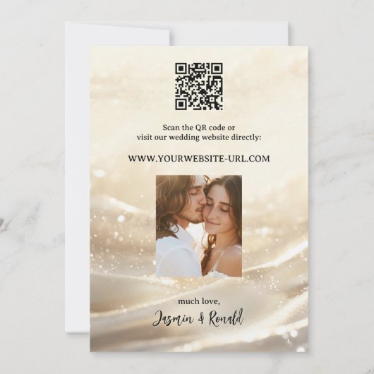 Boho Chic Gold Sparkling Foto Opslaan van de Datum Save The Date (Achterkant)